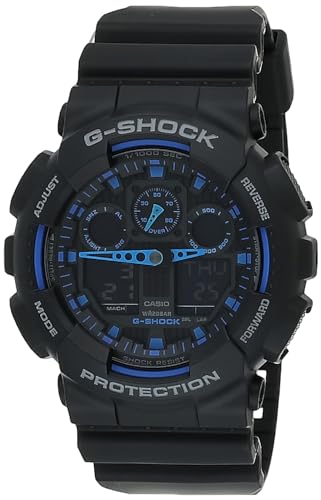 Casio G-Shock GA100-1A2 Ana-Digi Speed Indicator Black Dial Men's