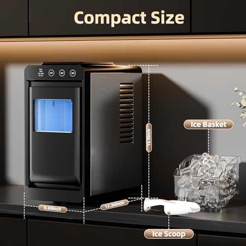 Image of Antarctic Star Ice Maker, Portable Ice Machine with Self-Cleaning Function, 8 Cubes in 6 Mins Fast Countertop Ice Making, Compact Ice Maker for Home, Kitchen, RV, Travel, Matte Black