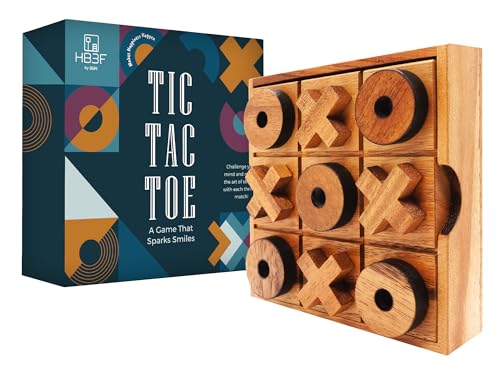 BSIRI Wooden Tic Tac Toe Game - Brain Teaser Puzzles for Adults Board Games and Unique Gifts, Coffee...