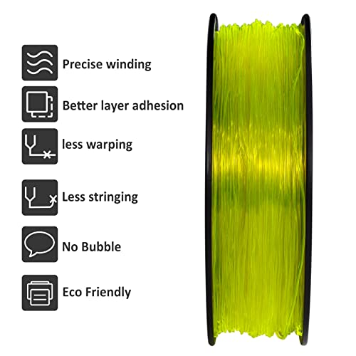 Image of GIANTARM TPU Filament 1.75mm Flexible Soft 3D Printer Consumables Grass Yellow,95A 1kg Spool (2.2 lbs.), Dimensional Accuracy + /- 0.05 mm