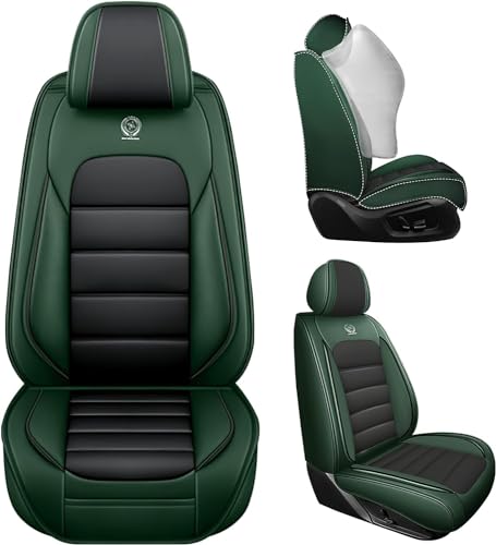 Image of Full Set Seat Covers for Volkswagen Golf SportWagen 2015-2019, Black-Green