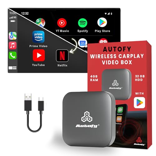 Image of Autofy K713C 4GB RAM 32GB Storage with PlayStore *Download Unlimited Apps* Video Box Wireless Carplay Adapter Works Only with Cars Having Wired CarPlay Auto Reconnect Plug-Play Car Accessories