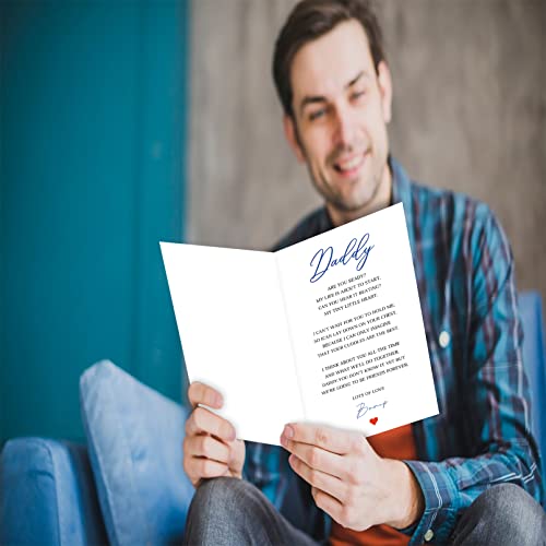 Cute Daddy To Be Poem Card From Bump, Happy First Father's Day Card Gifts For Husband, Lovely Daddy Poem Pregnancy Announcement Card For Dad #TOP6