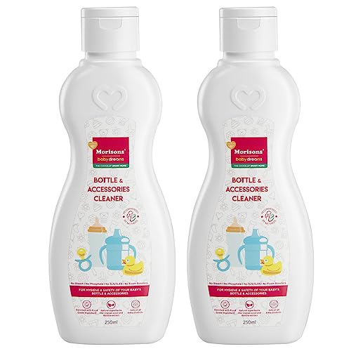 Image of Morisons Baby Dreams Feeding Bottle & Accessory Cleaner | Anti-Bacterial | Safe for Babies | Kills Germs | Leaves no Residue| Made with Natural Ingredients | 250ml Pack of 2