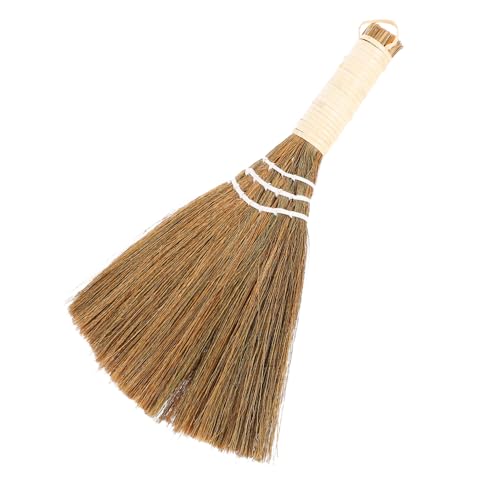 IWOWHERO Small Dust Brush Straw Braided Hand Sweeping Broom Floor Brush for Home Cleaning Hand Broom for Kitchen Use