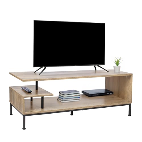 Relaxdays TV-Lowboard, 3 Ablagen, offenes TV-Regal bis 55 Zoll, HBT: 40 x...