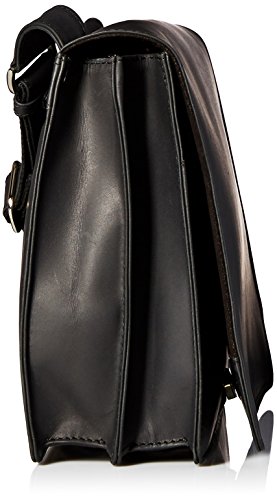 Visconti Harvard Distressed Leather Messenger Bag, Black, One Size #TOP2