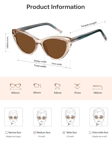 Image of SOJOS Acetate Cat Eye Sunglasses Women Handmade Polarized Retro Lightweight Fashion 90s Style UV400 Sunnies, Lola