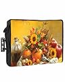 DecorLovee Outdoor TV Cover 80 to 85 Inches Weatherproof & Waterproof, Fall Thanksgiving Outdoor TV Enclosure with Remote Control Pocket, Pumpkins Birds Sunflower Oil Painting TV Screen Protectors