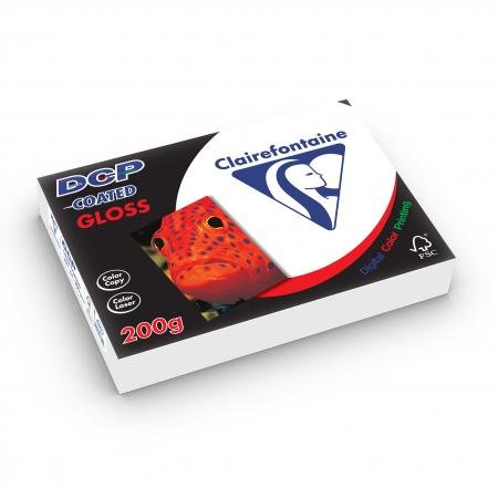 Paquete de 4 paquetes de 250 hojas de papel DCP blanco lacado brillante Cover