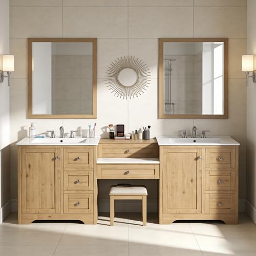 84" Large Bathroom Vanity with Double Sink & 24" Vanity