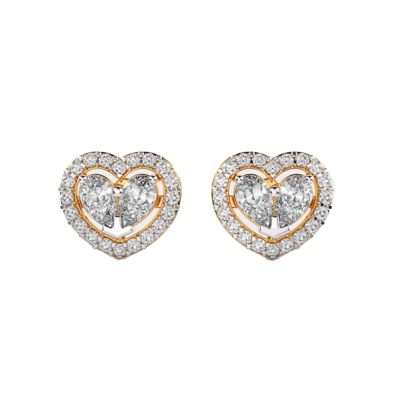 Boucles d'oreilles cœur argent 925 plaqué or, le cadeau romantique idéal