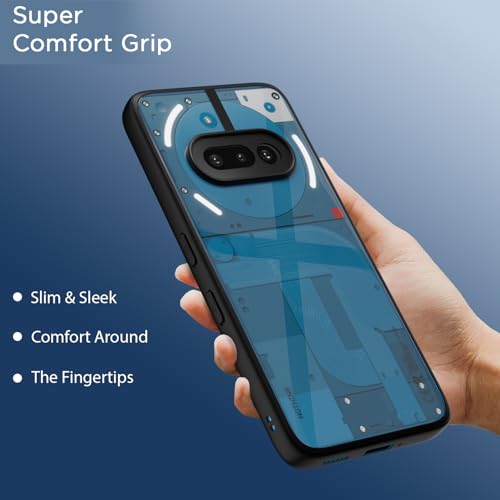 Image of Amazon Basics TPU+PC Back Cover for Nothing Phone 3A 5G | Shockproof Sleek Hybrid Armor Bumper Case (Black) | Shockproof