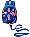 ZuiKyuan Toddler Kids Dinosaur Backpack With Anti-lost Safety Leash for Boys Girls (Blue)