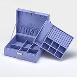 [FOQW] アクセサリーケース クセサリー収納 おしゃれ 2層 ロマンチック アクセサリーボックス ジュエリーBOX 小物入れ 区切り 分割と取り外し可能 カギ カラー 耐衝撃 防塵 指輪 ピアス 収納 宝石箱 贈り物 誕生日