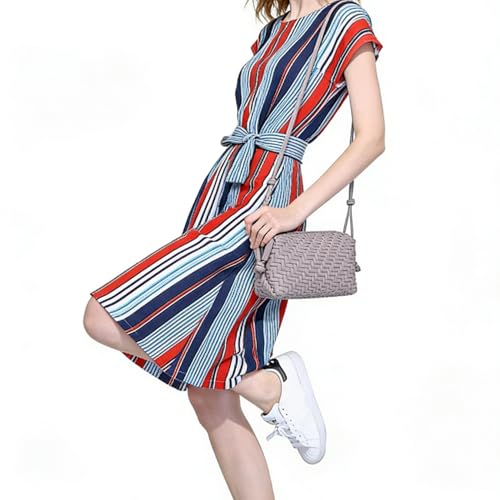 Image of Woven Crossbody Bag for Women,Small Handbag Cute Purse Vegan Leather Handmade Shoulderbag, Summer Tote Bag with Strap