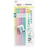トンボ(Tombow) 鉛筆 ippo! きれいに消えるかきかたえんぴつ 2B 6本+モノ学習用消しゴム Pink PPB-711B