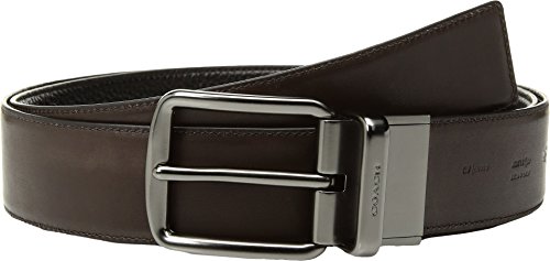 Coach Wide Reversible Belt Black/Mahogany One Size #TOP1