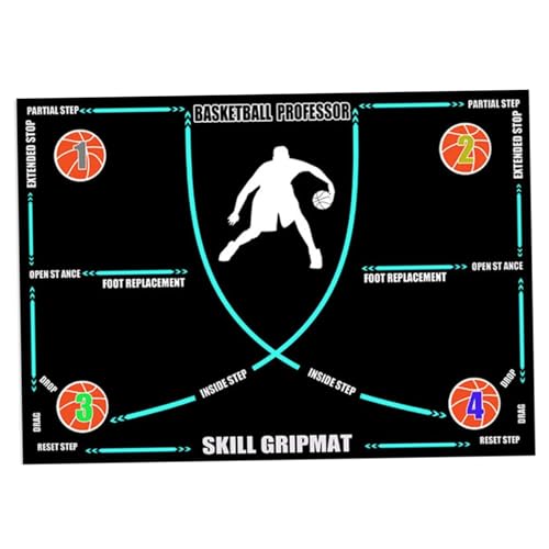 Hbbgdiy Basketball Training Mat 20x32 Inch Non Slip Silent Dribble Practice Mat, Shock Absorbing Basketball Trainer for Kids Adults Indoor Training