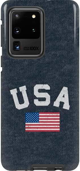 Skinit Pro Phone Case Compatible with Galaxy S20 Ultra 5G - Distressed American Flag Design