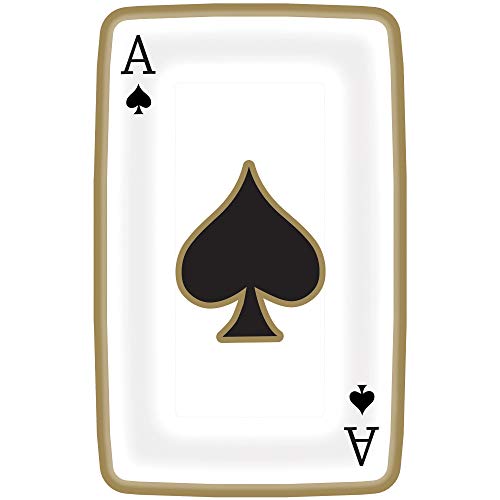 Amscan Stunning Casino Card Party Plates (Pack of 8) - 9" - Premi...
