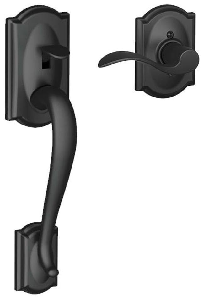 Image of SCHLAGE FE285 622 Acc CAM RH Lower Half Handleset, Camelot Interior Trim, Matte Black