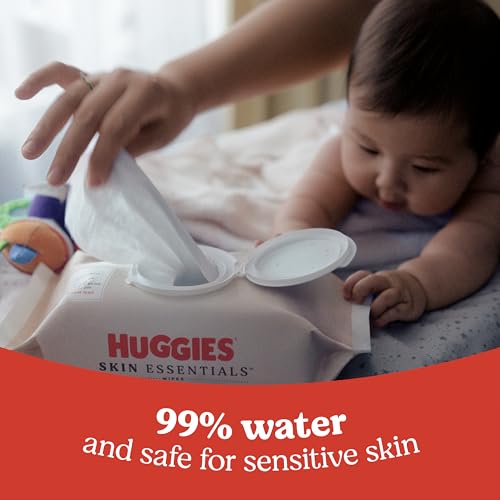 huggies skin essentials baby wipes hypoallergenic 99 water 10 flip top packs 560 wipes total