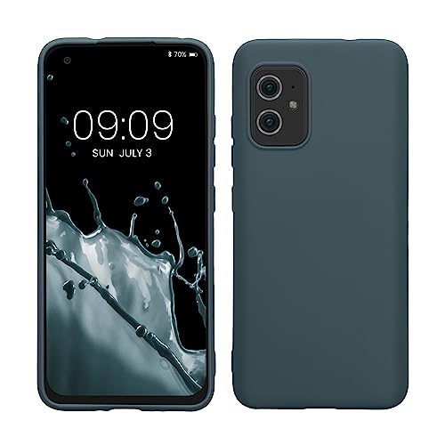 kwmobile Funda para ASUS Zenfone 8 Carcasa - Ultrafina de TPU y Silicona con Bordes elevados anticaídas - Pizarra Oscura