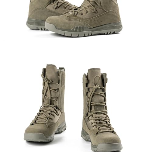 Men's Suede Leather High Top Lace Up Military Tactical Boots Lightweight Breathable Non Slip Outdoor Hiking Combat Boots For Outdoor Mountaineering Trekking Commando Army Desert Jungle Backpacking2