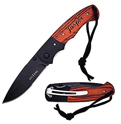 GIFTS INFINITY Customized Engraved Pocket Folding Knife - Groomsmen Wedding Party Monogrammed (GI-2RW)