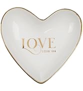Christian Art Gifts Jewelry Trinket Tray for Women: Love Encouraging Bible Verse, Heart Shaped Ce...