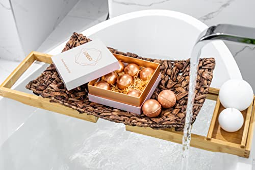 24K Rose Gold Bath Bombs Set - Deluxe Bath Bomb Gift Set - 9 Luxury Bath Bombs For Women And Men, Perfect For Bubble & Spa Bath, Natural Scents With Vanilla Coconut, Lavender, Jasmine & More #TOP1