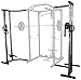 Fitvids Multi-Function Adjustable Power Cage with J-Hooks, Safety Straps and Optional LAT Pulldown Attachment and Cable Crossover, Cable Crossover Only Black