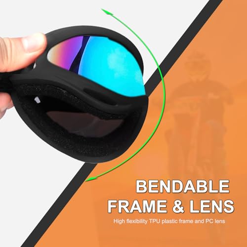 Image of Motorcycle Goggles - 2 Pack ATV Dirt Bike Motocross Riding Goggles with Neck Gaite for Men Women
