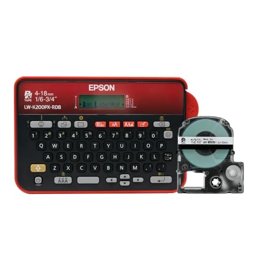 LABELWORKS Epson LW-K200PX-RDB Keyboard Label Maker - Red & Black