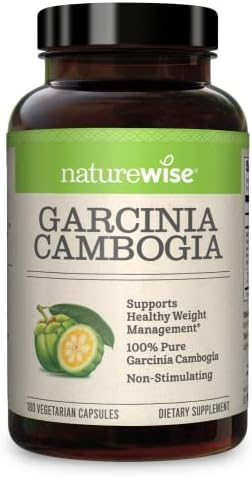 NatureWise Pure Garcinia Cambogia (2 Month Supply) 100% Natural HCA Extract Concentrated to 60% to metabolism support and Appetite Management with Superior Absorption (180 Count)