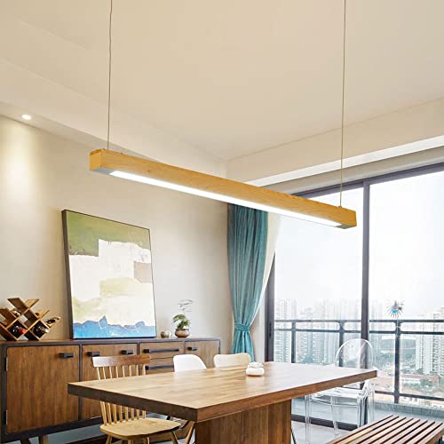 Lámpara led lineal de madera de 3000K con luz cálida integrada 4