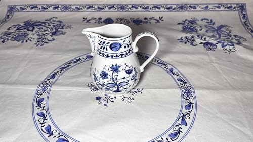 Vintage, blaue weiße Milch-Sahne-Kanne, Kännchen, mit Zwiebelmuster....