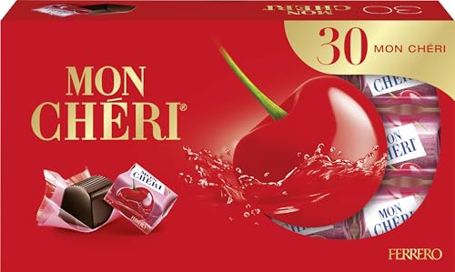Ferrero Mon Chéri Crunchy Chocolate Fruity Liqueur and an Aromatic Cherry 1 Pack of 30 Individual Pralines