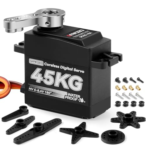 45KG Coreless Servo Motor High Torque Steering: Smraza 8.4V Waterproof Servo Digital Stainless Steel...