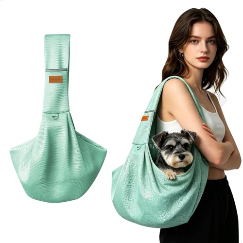 Bolso para Perros Pequeños, Bandolera Bolso Perro Pequeño de Hombro Viaje para Mascotas, Transporte Ajustable para Hombro Paseos al Aire Libre Viajes de hasta 5kg