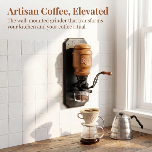 Molinillo de café manual de pared para evitar esfuerzo con depósito de 20g 8