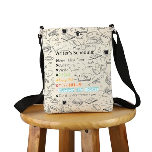 PWHAOO Creative Writer Gift Writer's Scheduler Crossbody Bag Future Author Travel Bag Novelist Gift Writer Appreciation Gift4