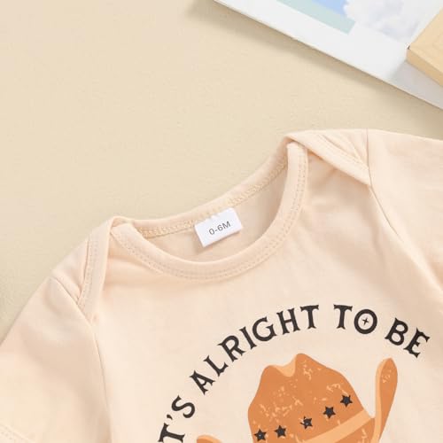 Newborn Baby Short Sleeve Western Romper Birthday Outfits Summer Casual Round Neck Cowboy Hat Print Bodysuit3