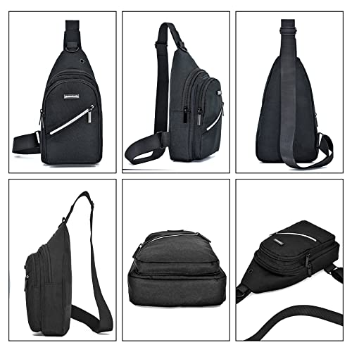 Aisijimo Small Sling Bag For Women Men Casual Crossbody Sling Backpack (Black-B) #TOP5