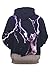 Pink Queen Flash cat Printed Big Pockets Pullover Hoodie Sweatshirt(XL)