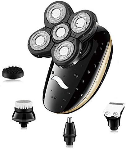 Men’s Electric Razors Shaver for Bald Head,Rechargeable 5-in-1 Rotary Shavers Grooming Kit for Men Waterproof,Cordless Nose Body Face Hair Trimmer Beard,USB Wet Dry Razor Shaver for Men Body