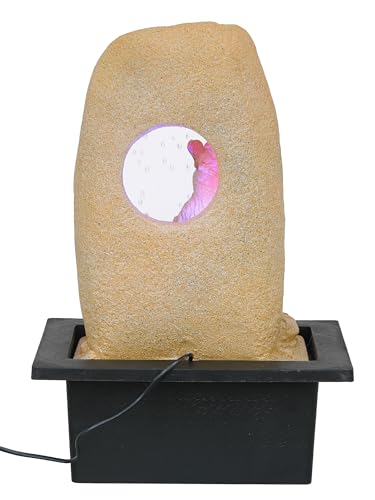 Image of CHRONIKLE Sand Polyresin Tabletop Lord Shiv Indoor Water Fountain for Home Decor with LED, Speed Control Pump (Size: 37 x 28 x 56 CM | Weight: 2900Gram)