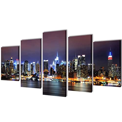Toile New York colorée lot de 5 affiches pour décorer le salon et la chambre
