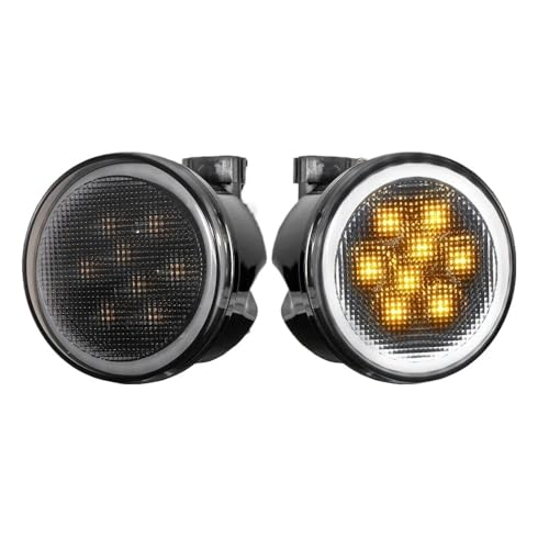 Feux de jour LED blancs 6000K étanches pour pare-chocs Wrangler JK 2007-2017